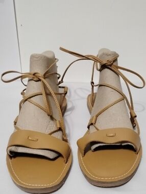 MADEWELL Boardwalk Women’s 10 Tan Lace-Up Gladiator Sandals